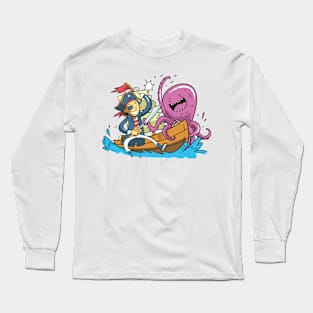 Octopus Pirate Battle Long Sleeve T-Shirt